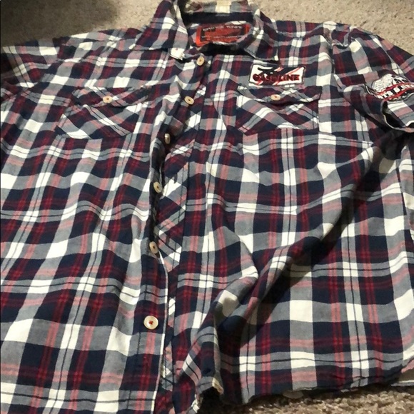 Smoke Rise blue white & red plaid button down - Picture 6 of 7
